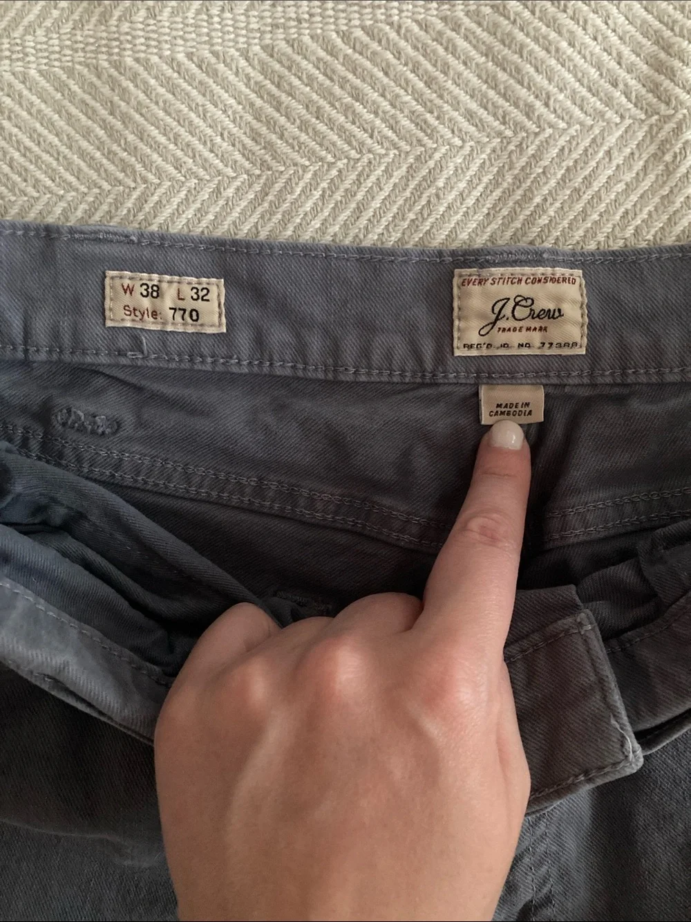 J. Crew Men's Straight Chinos in Charcoal